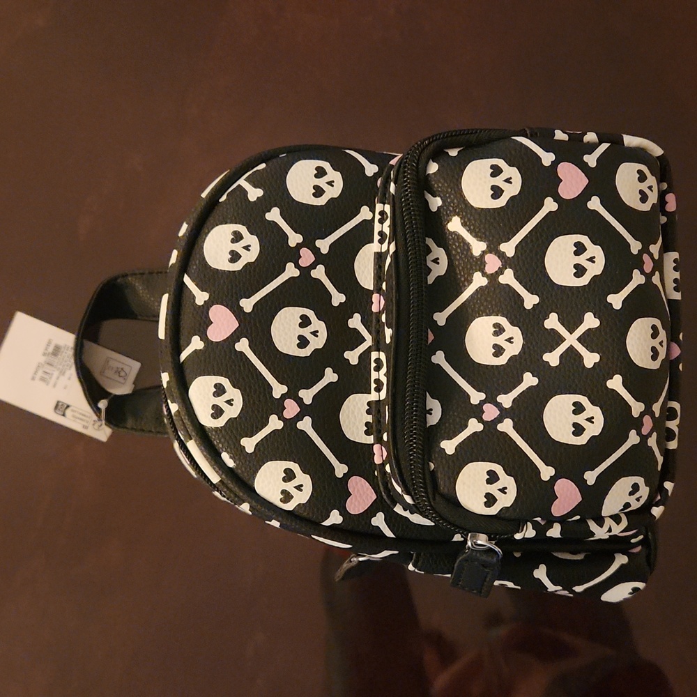Skulls n Bones, Spooky Sweet. Mini Backpack Purse. NEW Tags. Goth! Halloween!